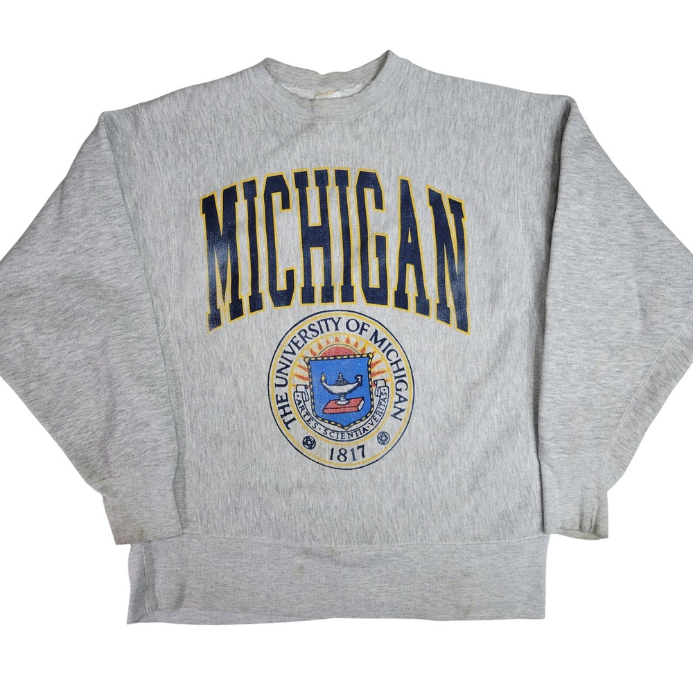 Vintage BAC Premier University of‎ Michigan Sweatshirt Gray Men's Large